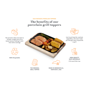 The benefits of Oscarware® 11x7 Porcelain Grill Topper.