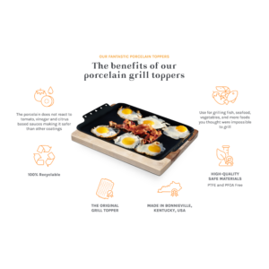 The benefits of Oscarware®16x12 Porcelain Griddle Topper.